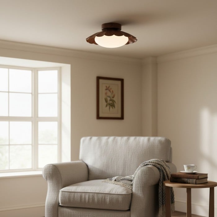 Pluvoria Modern Minimalist Scalloped Clouds Ceiling Light - Sleek Ceiling Lamp with Clean Lines HL2328