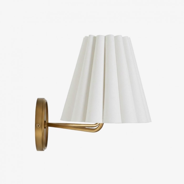 Ruffmeto stoffen wandlamp – met geplooide details op een sculpturaal metalen frame voor studeerkamer of hal HL2279