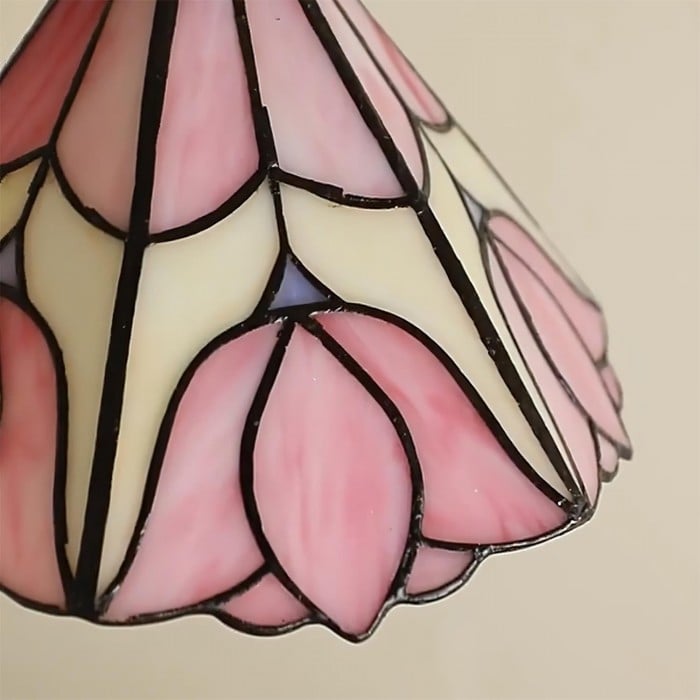 Sevra Floral Stained Glass Pendant Light Tiffany Inspired Hanging Ceiling Lamp for Living Room HL2347