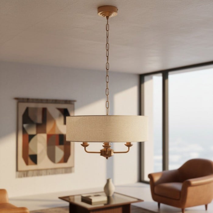 Tela Classic Multi-Light Design Pendant Light – Traditional Style Hanging Lamp for Dining Room HL2403