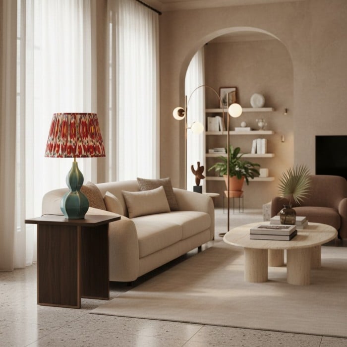 Lampa stołowa Thalune z ceramiki z wodorostami – rzeźbiarska, nadmorska poświata do sypialni i salonów HL2365