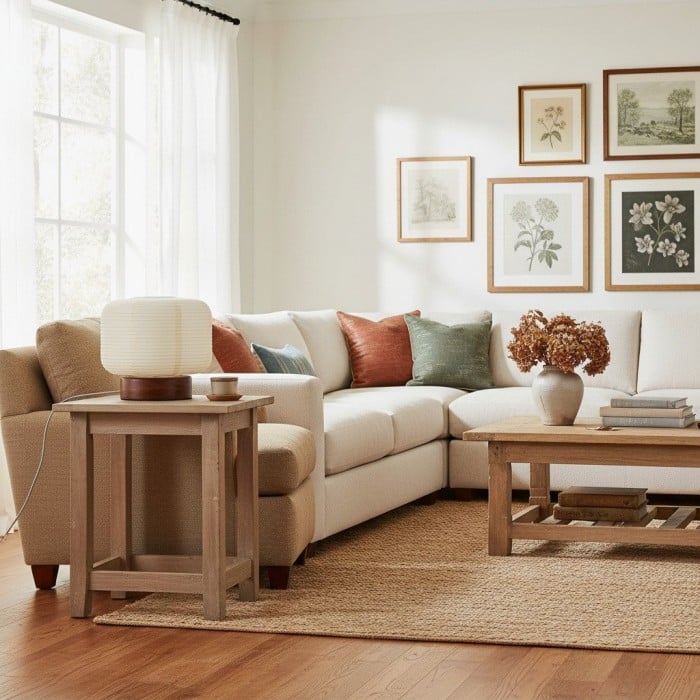 Lampa stołowa Tivo z japońskim prążkowanym abażurem – minimalistyczna lampa papierowa z podstawą z drewna HL2383