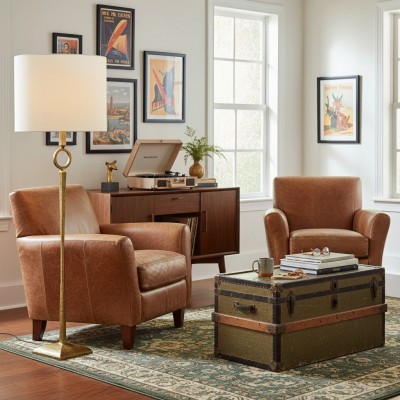 Trova smidesjärnsgolvlampa - enstångsdesign för sovrums- och kontorsbelysning HL2394