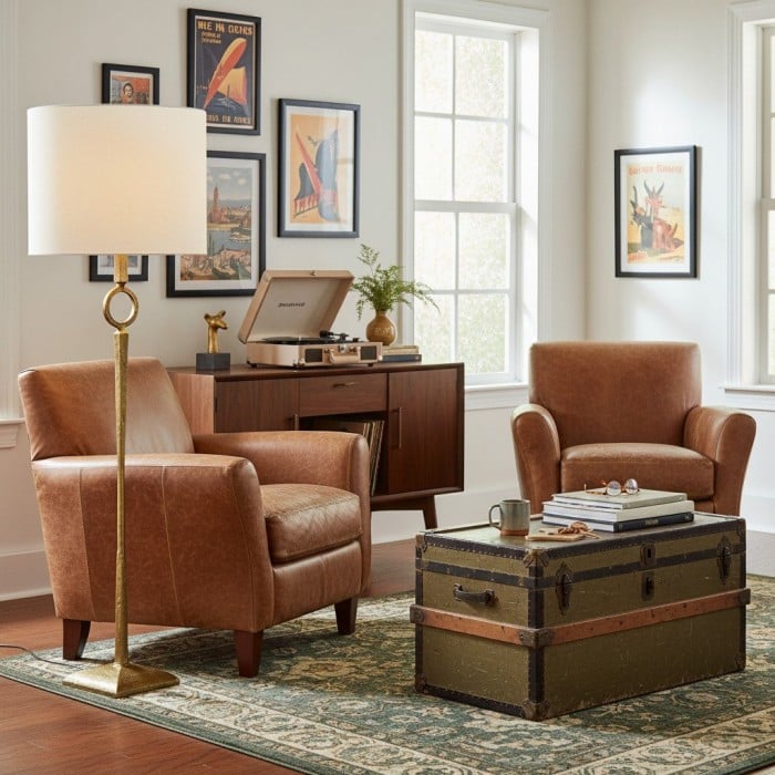 Lámpara de pie de hierro forjado Trova - Diseño unipolar para dormitorio y oficina HL2394