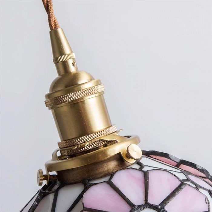 Vintage hanglamp met bloemenpatroon, decoratieve hanglamp – artistieke glazen stijl voor eetkamers HL2316