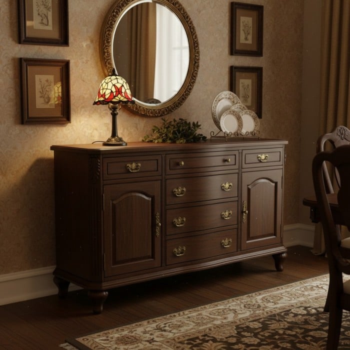 Virelle Traditionele Tiffany Tafellamp – Kleurrijke Bureaulamp met Glas-in-lood Koepel voor Slaapkamer HL2337