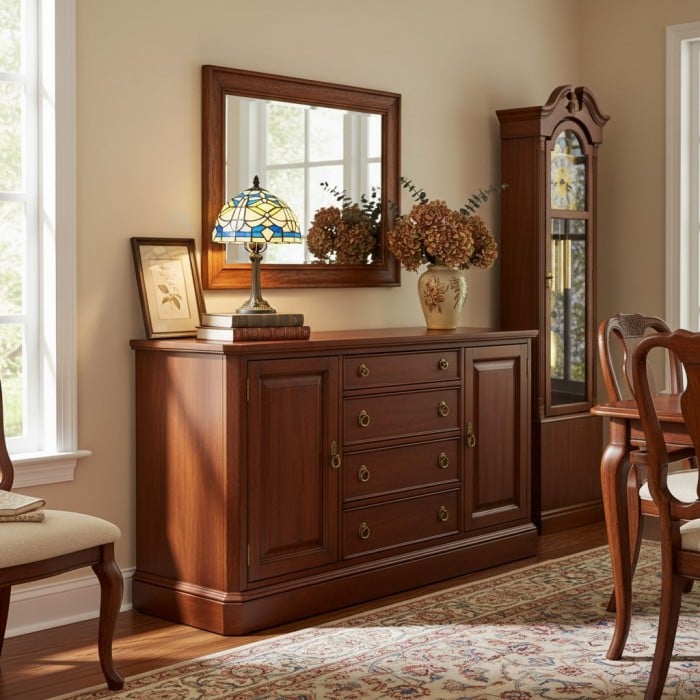 Virelle Traditionele Tiffany Tafellamp – Kleurrijke Bureaulamp met Glas-in-lood Koepel voor Slaapkamer HL2337