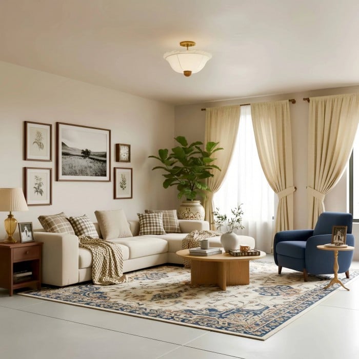 Wickara Ceiling Light Wicker Parasol Shade – Mixed-Material Ceiling Fixture for Living Room or Hallway HL2278