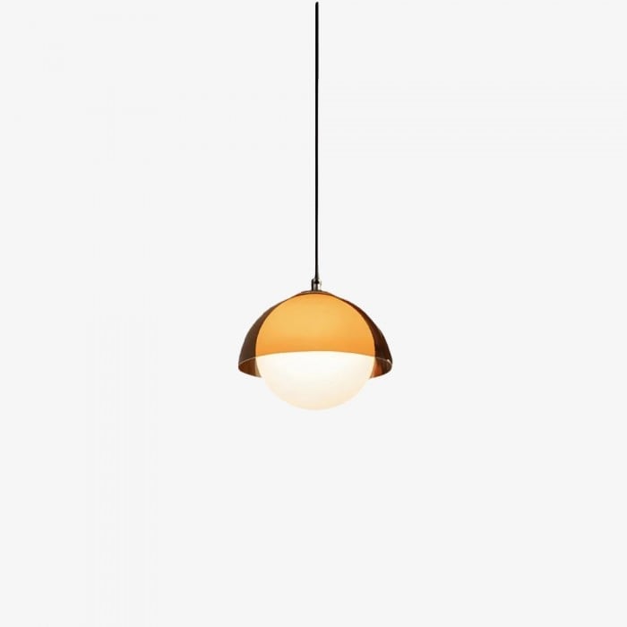 Afterglow Vintage Pendant - Hand-Blown Glass Shade Retro Pendant Lamp with Adjustable Cord for Dining Room HL2342