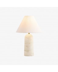 Lámpara de mesa de mármol Albi Sculpture: diseño minimalista de metal, ideal para dormitorio o salón HL2389