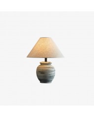 Lampa stołowa Ceravine Ceramic – Elegancka ceramiczna podstawa z abażurem z tkaniny do sypialni lub salonu HL2353