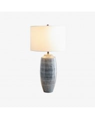 Ceravine Rustic Ceramic Base Table Lamp with Conical Fabric Shade – Elegant Accent Lighting for Home HL2364
