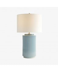 Lampe de chevet moderne en céramique Ceruna avec abat-jour en lin – Éclairage élégant pour chambre et salon HL2402