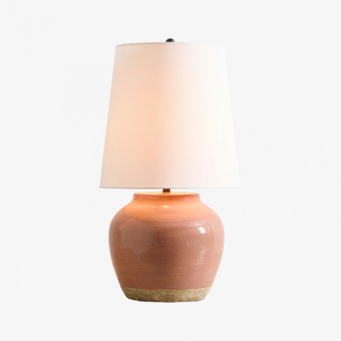 Lampe de chevet moderne en céramique Ceruna avec abat-jour en lin – Éclairage élégant pour chambre et salon HL2402