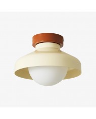 Plafonnier rond Glomar en verre - Finition verre et métal moderne pour espaces de vie HL2332