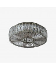 Lámpara de techo moderna Linbron Flush Lighting con pantalla de lino festoneado y acabado en bronce para comedor HL2284