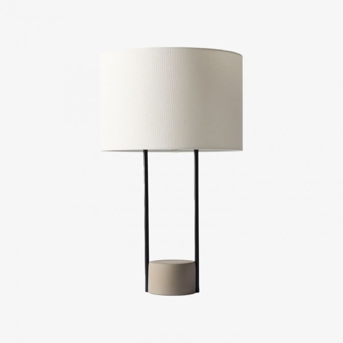 Luma Minimalistische Industriële Tafellamp en Vloerlamp – Metalen Frame met Zachte Stoffen Kap voor Thuis en Kantoor HL2400