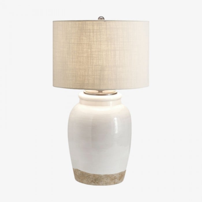 Mello Contemporary Table Lamp - Textured Ceramic Base for Living Room and Office HL2287