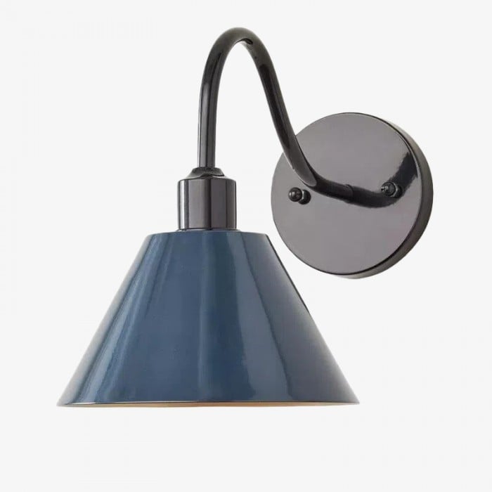 Narix taps toelopende metalen wandlamp - Strak industrieel ontwerp in eigentijdse stijl voor slaapkamer en woonkamer HL2333