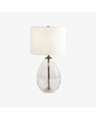 Sustaina Tafellamp van gerecycled glas - Sculpturale, onregelmatige vorm en kuststijl voor nachtkastje in de slaapkamer HL2292