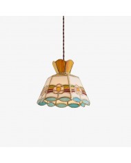 Morien Färgglad Skivformad Pendellampa - Konstnärlig Pendellampa i Glas och Metall för Matsal eller Sovrum HL2299