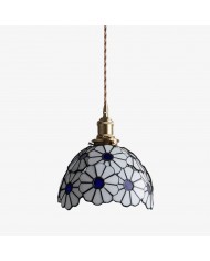Vintagia Tiffany Inspired Pendant Light Fixture – Artistic Glass Shade Pendant for Dining Island and Entryway HL2310