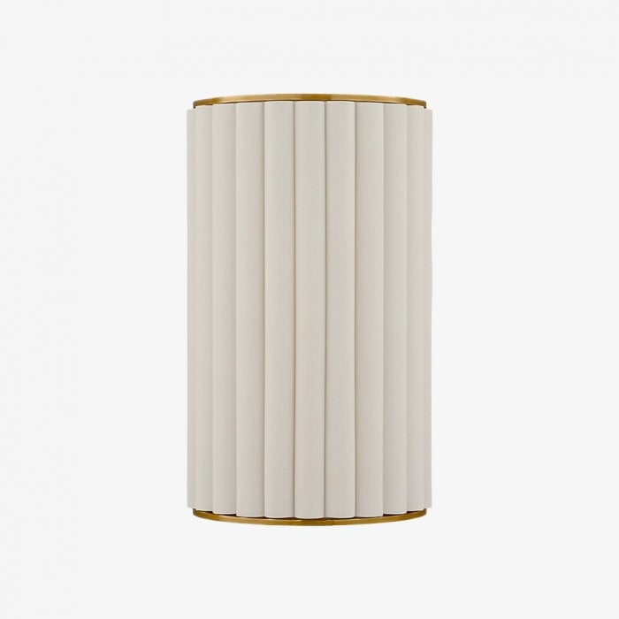 Applique murale festonnée Duova - Laiton antique et tissu en lin, idéale pour le salon et la chambre HL1909