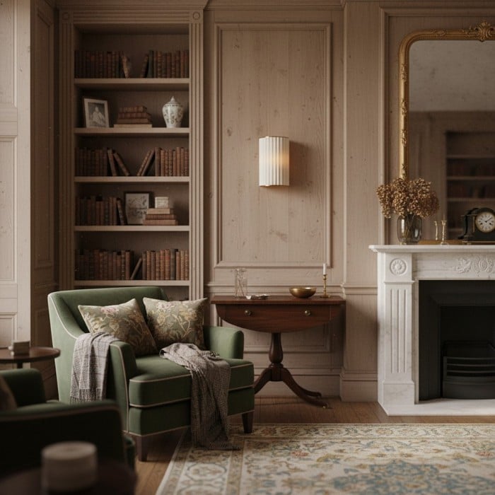 Duova wandlamp met geschulpte rand - Antiek messing met linnen stof, geschikt voor woonkamer en slaapkamer HL1909