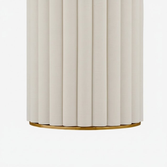 Duova wandlamp met geschulpte rand - Antiek messing met linnen stof, geschikt voor woonkamer en slaapkamer HL1909