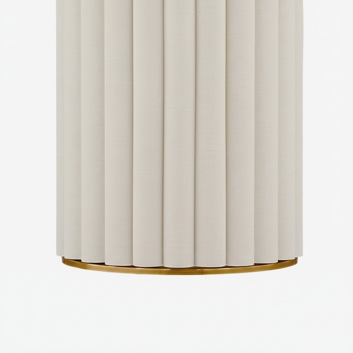 Applique murale festonnée Duova - Laiton antique et tissu en lin, idéale pour le salon et la chambre HL1909