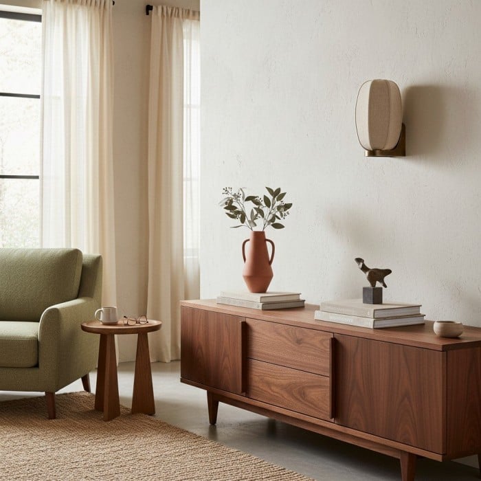 Loomis Wandleuchte mit Art-Deco-Leinenschirm, moderne Wandleuchte für Wohnzimmer und Flur HL2406