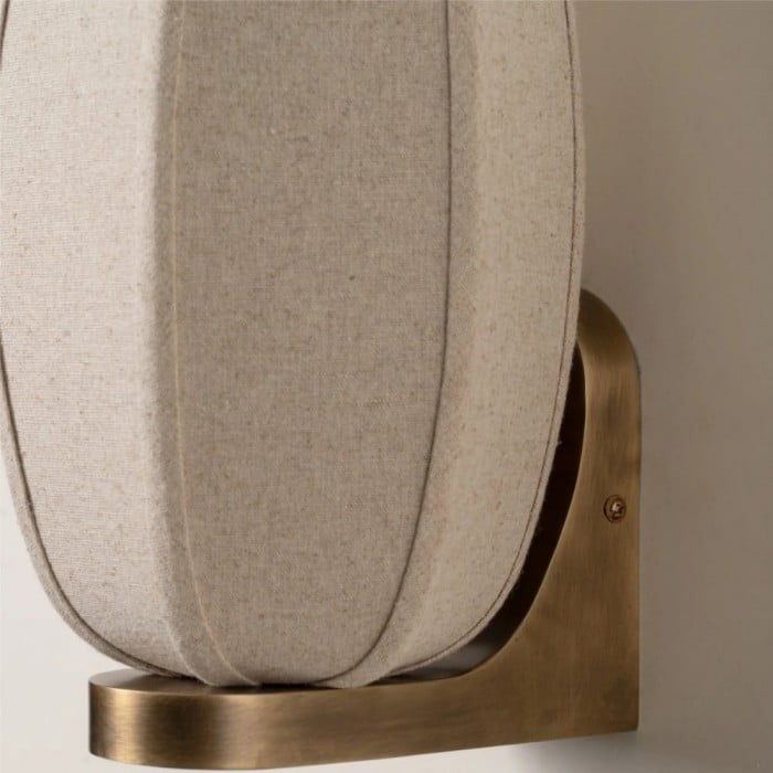 Loomis Wandleuchte mit Art-Deco-Leinenschirm, moderne Wandleuchte für Wohnzimmer und Flur HL2406