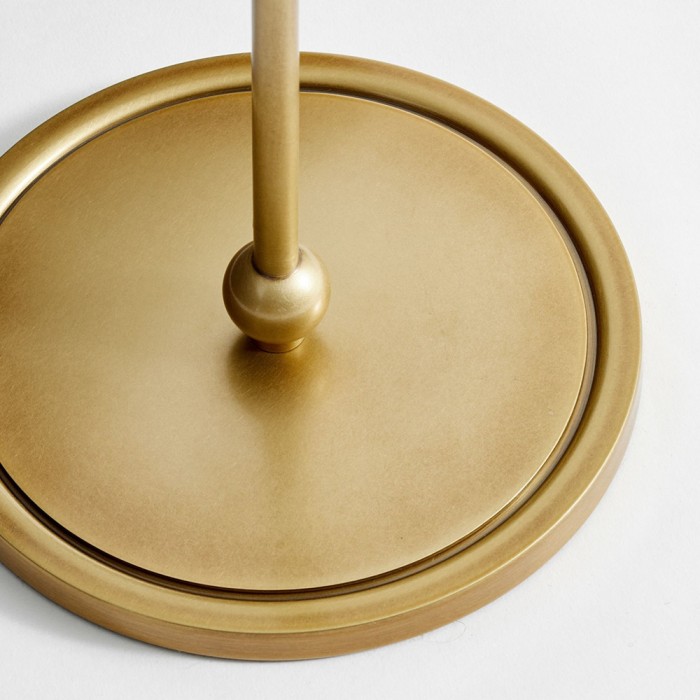 Lámpara de pie vintage Serena de latón - Estructura de hierro con pantalla de lino para salas de estar y rincones de lectura