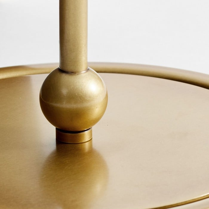 Lámpara de pie vintage Serena de latón - Estructura de hierro con pantalla de lino para salas de estar y rincones de lectura