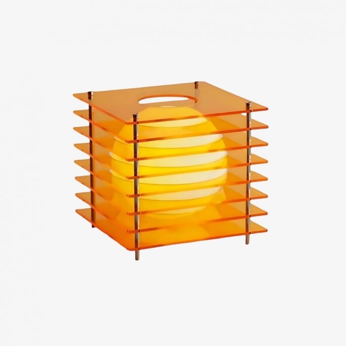 Lampa stołowa Lunar Geometryczny Sześcian - Nastrojowa Kula Światła HL1831