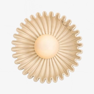 Vägglampa med plastskärm och keramisk blomma HL375