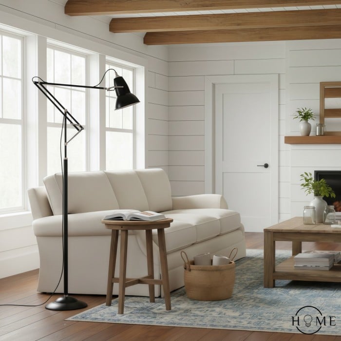 Lampada da terra classica regolabile in metallo Modryx - Lampada da terra direzionale moderna per soggiorno HL2340