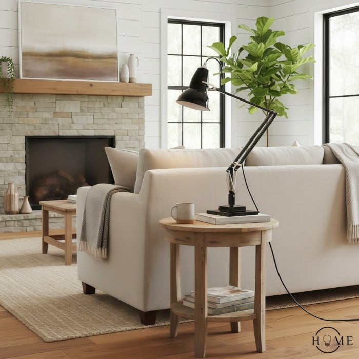 Lampada da tavolo in metallo con braccio a molla Modryx - Lampada da scrivania regolabile vintage per studio HL1820