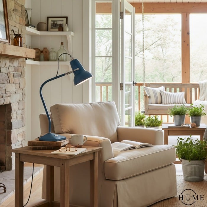 Modryx Mini-Tischleuchte aus Metall – Klassische Tischleuchte mit geometrischem Fuß für Wohnbereiche HL2354