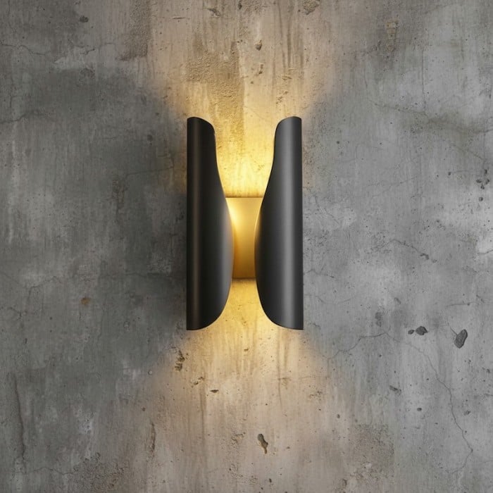 Applique murale sculpturale artistique Auregon – Applique murale abstraite en métal enroulé pour couloir ou salon HL2436