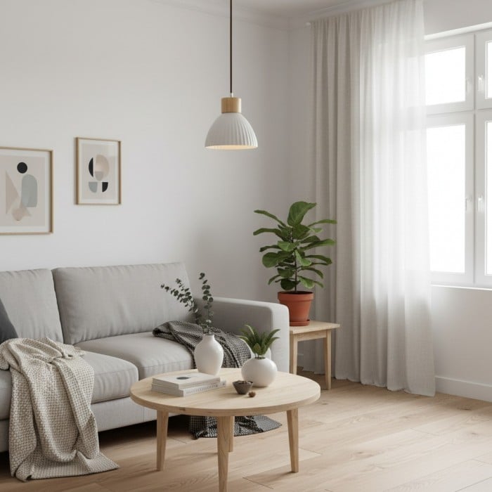 Lámpara colgante moderna Cerawooda - Silueta circular para sala de estar HL2441