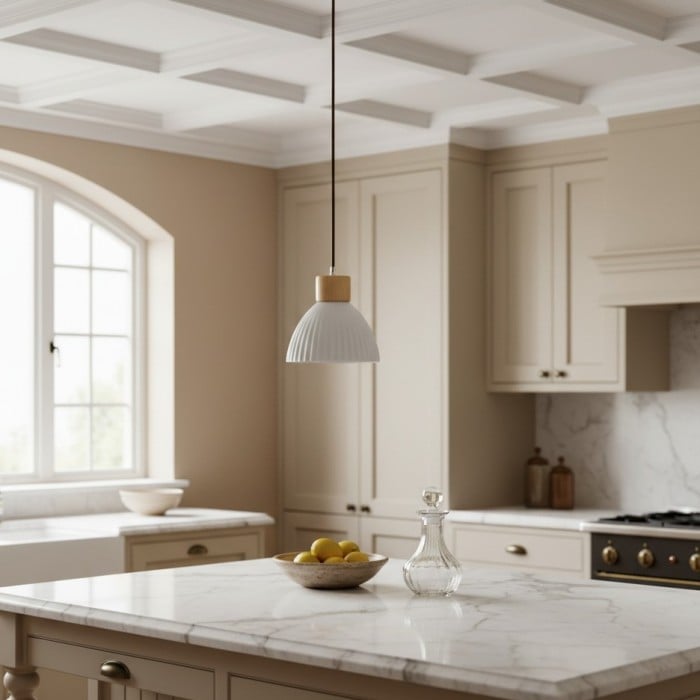 Lámpara colgante moderna Cerawooda - Silueta circular para sala de estar HL2441