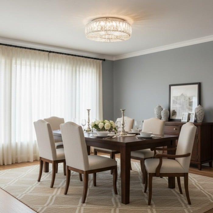 Elegante lámpara de techo empotrada redonda Clereon: diseño moderno de vidrio para sala de estar HL2439