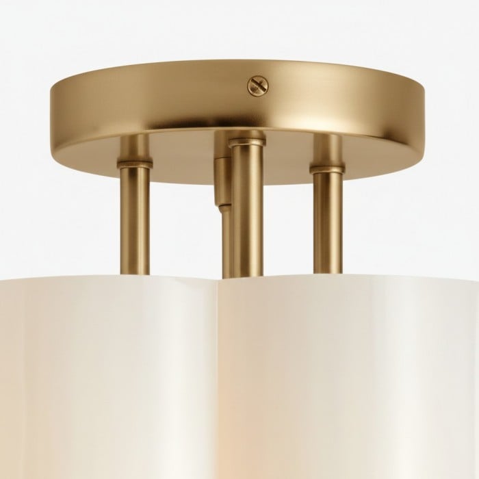 Plafonnier Enoravelo style ferme - Abat-jour en verre festonné au design vintage pour intérieurs HL2418