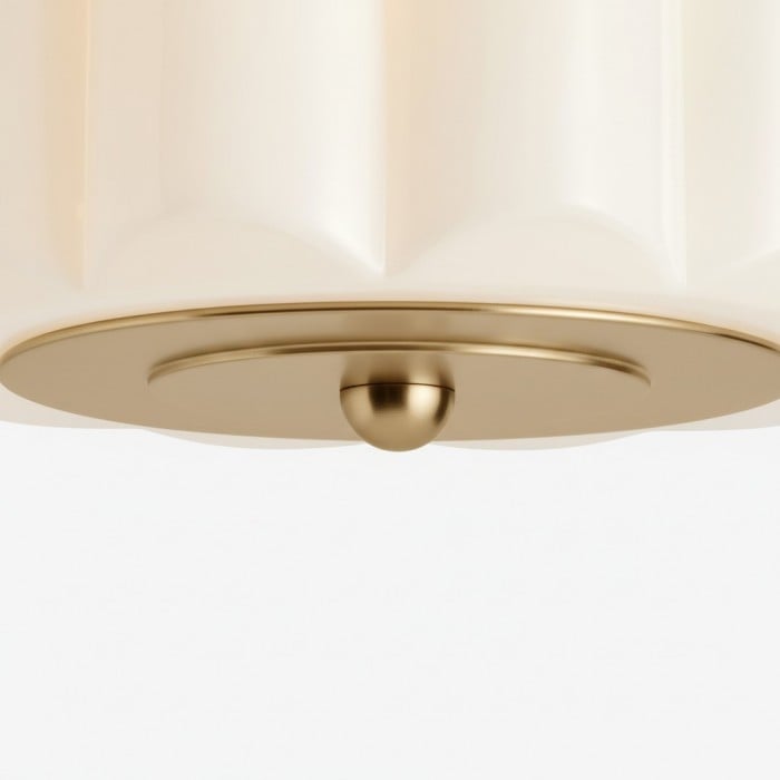 Plafonnier Enoravelo style ferme - Abat-jour en verre festonné au design vintage pour intérieurs HL2418