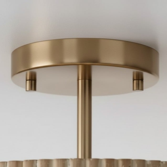 Plafonnier Flutera à tambour cannelé – Luminaire encastré texturé style ferme pour salon et chambre HL2431