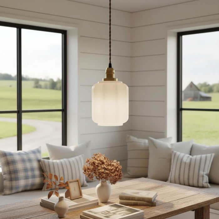 Suspension lanterne en verre créative Glassora - Luminaire suspendu élégant pour la cuisine ou la chambre HL2419