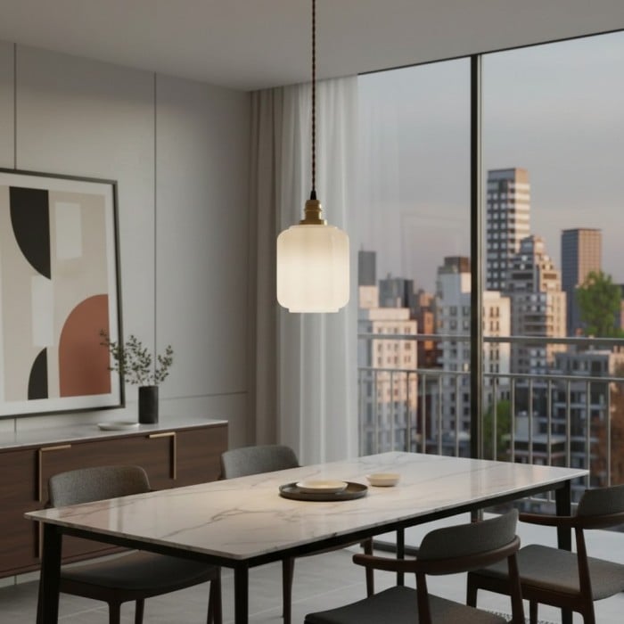 Suspension lanterne en verre créative Glassora - Luminaire suspendu élégant pour la cuisine ou la chambre HL2419