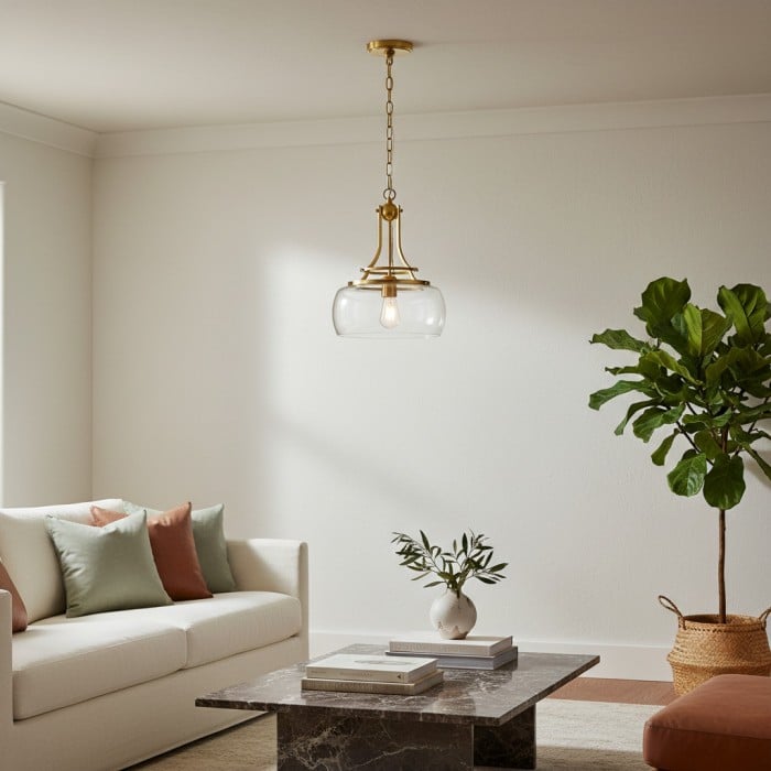 Lirra Vintage Transparent Glass Dome Pendant Lamp - Klasyczny styl industrialny do przedpokoju HL2425