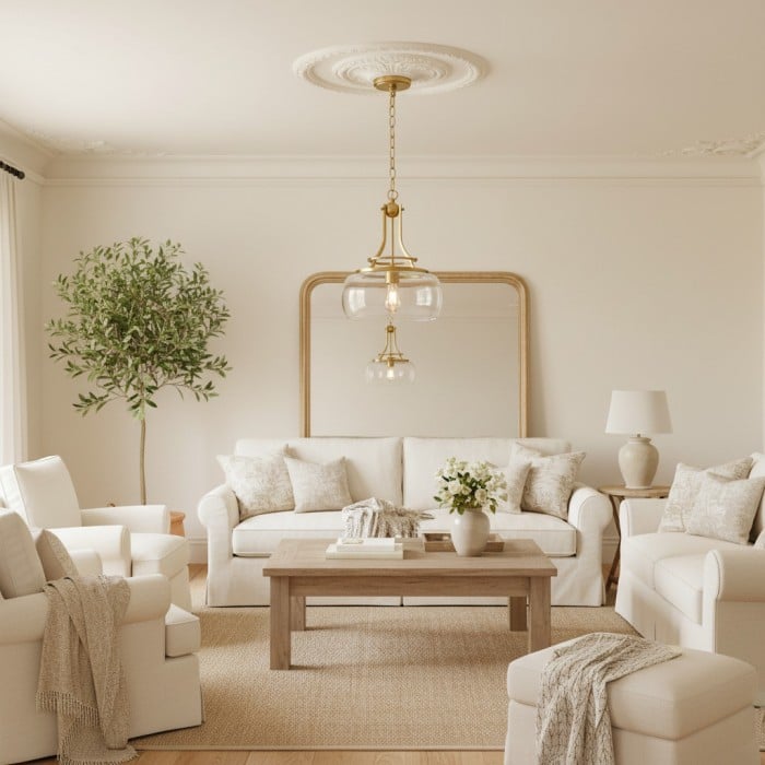 Suspension Lirra Vintage en verre transparent avec dôme - Style industriel classique pour entrée HL2425